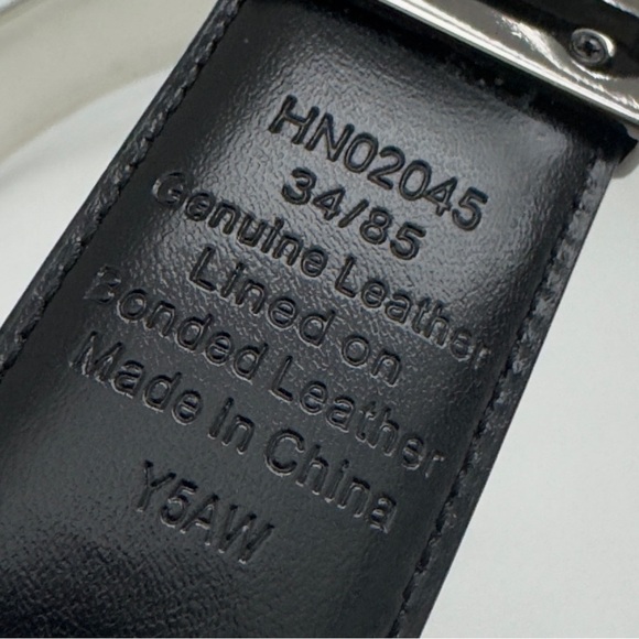 An Original Penguin Reversible Leather Belt 34 Black White - Picture 5 of 8